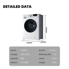 Konka 10kg Fully Automatic Front Loading Drum Washing Machin