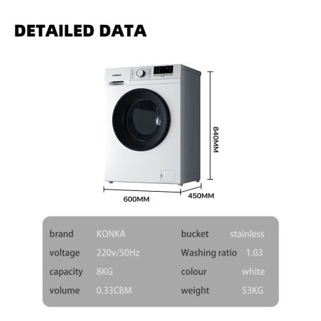 Konka 10kg Fully Automatic Front Loading Drum Washing Machin