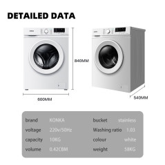 Konka 10kg Fully Automatic Front Loading Drum Washing Machin