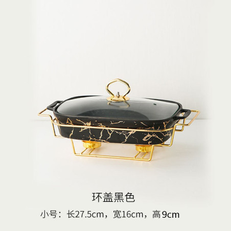 Crossborder Nordic Rectangular Binaural Ceramic Casserole Household Tableware Heating Hotel